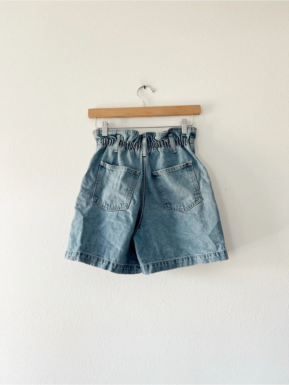 WILFRED | Paper Bag Waist High Rise Denim Mom Shorts | 24